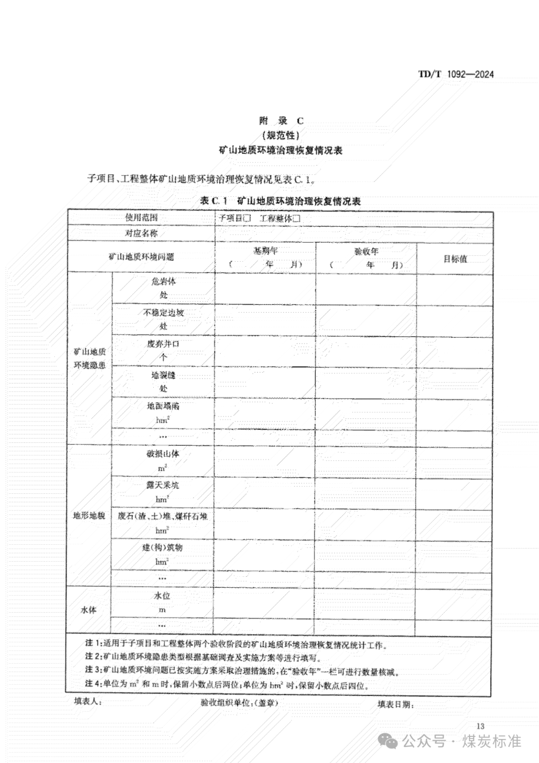 矿山生态修复工程验收规范（TD/T 1092-2024 ）